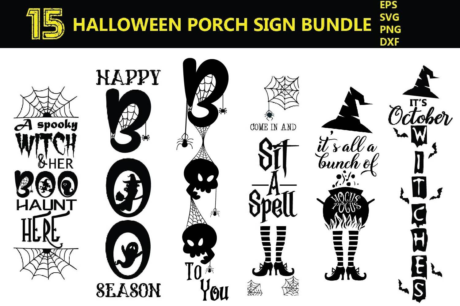 Halloween vertical porch Sign Bundle svg, halloween porch sign - So Fontsy