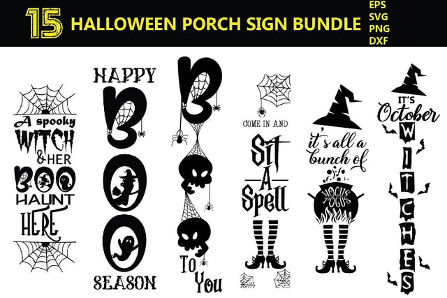 Halloween vertical porch Sign Bundle svg, halloween porch sign SVG Paper Switch 