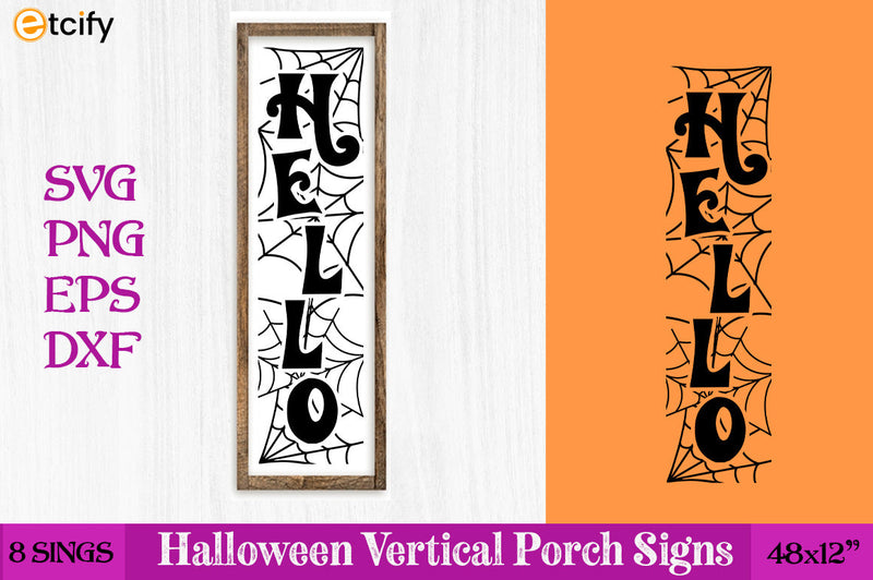 Halloween Vertical Porch Sign SVG Bundle - So Fontsy