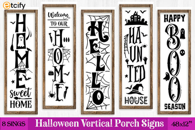 Halloween Vertical Porch Sign SVG Bundle SVG etcify 