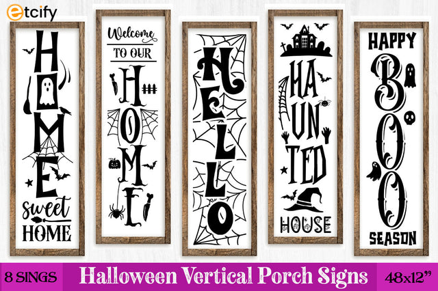 Halloween Vertical Porch Sign SVG Bundle SVG etcify 