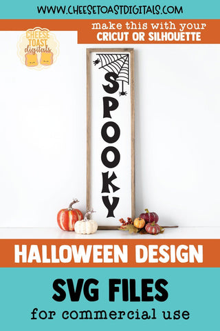 Halloween Vertical Porch Sign SVG | Spooky SVG Cheese Toast Digitals 