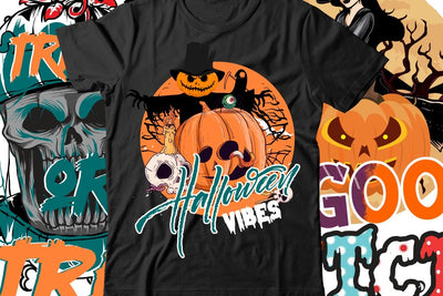Halloween Vibes T-Shirt Design SVG BlackCatsMedia 