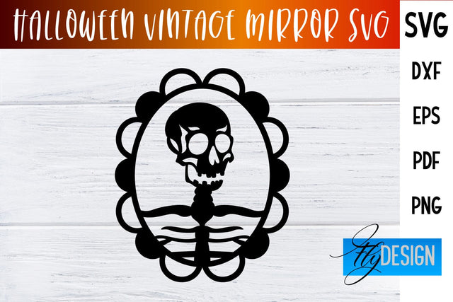 Halloween Vintage Mirror SVG | Halloween Design SVG Fly Design 