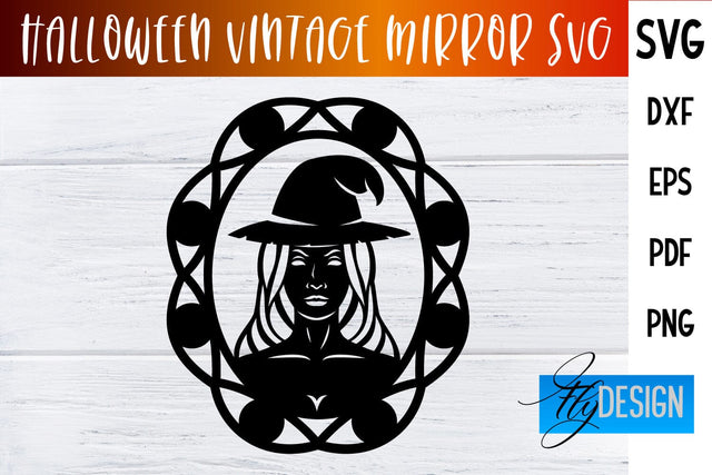 Halloween Vintage Mirror SVG | Halloween Design SVG Fly Design 