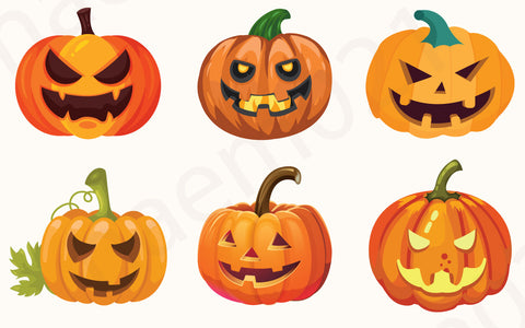 Halloween Vintage Trick & treating Clipart Bundle SVG naemmiah021 
