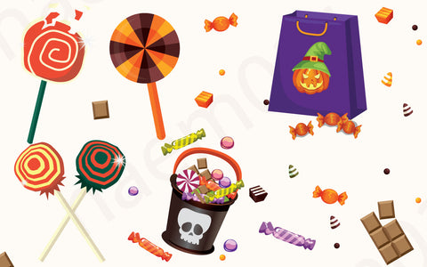 Halloween Vintage Trick & treating Clipart Bundle SVG naemmiah021 