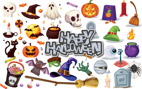 Halloween Vintage Trick & treating Clipart Bundle SVG naemmiah021 