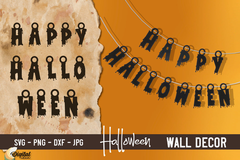 Halloween Wall Decor Laser Cut. Halloween set SVG. - So Fontsy
