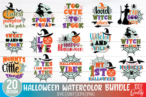 Halloween Watercolor bundle SVG designstore 