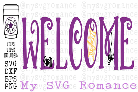 Halloween Welcome Sign SVG PNG DXF Halloween Porch Sign SVG mysvgromance 