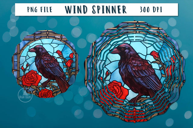Halloween wind spinner | Raven sublimation Sublimation Olga Boat Design 