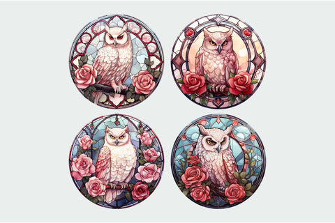 Halloween Wind Spinner Sublimation: White Owl Sublimation Sublimation OrangeBrushStudio 