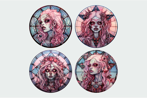 Halloween Wind Spinner Sublimation: Zombie Girl Sublimation OrangeBrushStudio 