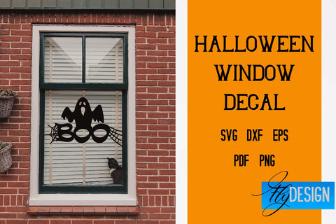 Halloween Window Decal SVG | Halloween SVG Design | Bat Design | Witch SVG Design SVG Fly Design 