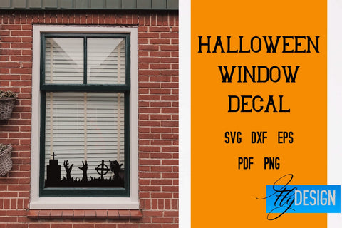 Halloween Window Decal SVG | Halloween SVG Design | Bat Design | Witch SVG Design SVG Fly Design 