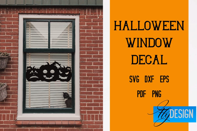 Halloween Window Decal SVG | Halloween SVG Design | Bat Design | Witch SVG Design SVG Fly Design 