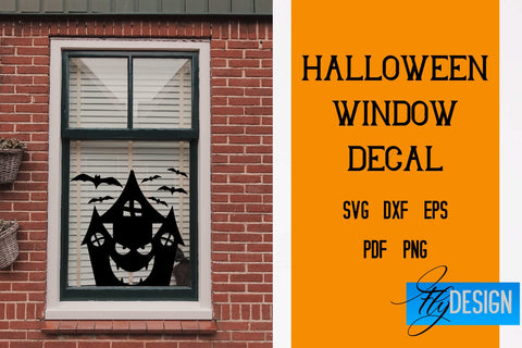 Halloween Window Decal SVG | Halloween SVG Design | Bat Design | Witch SVG Design SVG Fly Design 