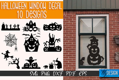 Halloween Window Decal SVG | Halloween SVG Design | Bat Design | Witch SVG Design SVG Fly Design 
