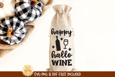 Halloween Wine Bag SVG | Happy Hallo Wine SVG Cheese Toast Digitals 