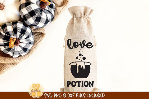 Halloween Wine Bag SVG | Love Potion SVG Cheese Toast Digitals 