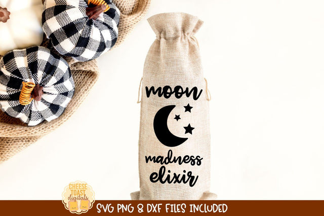Halloween Wine Bag SVG | Moon Madness Elixir SVG Cheese Toast Digitals 