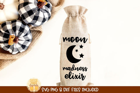 Halloween Wine Bag SVG | Moon Madness Elixir SVG Cheese Toast Digitals 