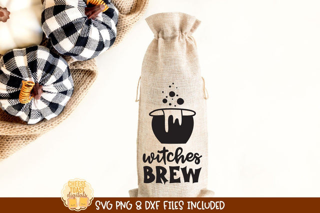 Halloween Wine Bag SVG | Witches Brew SVG Cheese Toast Digitals 