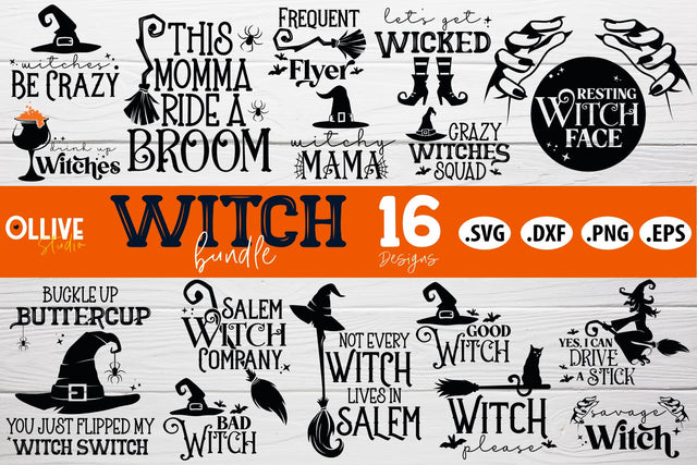 Halloween Witch Bundle SVG | Halloween SVG PNG DXF EPS SVG Ollive Studio 
