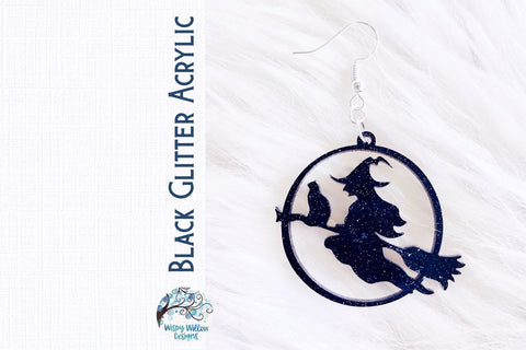 Halloween Witch Earring File for Glowforge or Laser Cutter SVG Wispy Willow Designs 