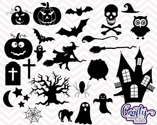 Halloween - Witch - Ghost - Halloween Silhouette - Halloween Bundle Set SVG Crafty Mama Studios 