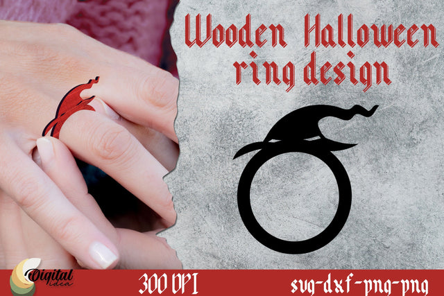 Halloween witch jewelry. Witch hat finger ring SVG SVG Evgenyia Guschina 
