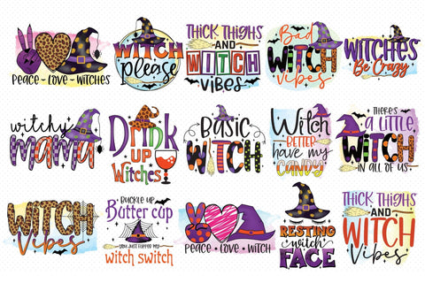 Halloween Witch PNG Sublimation Bundle Sublimation CraftLabSVG 