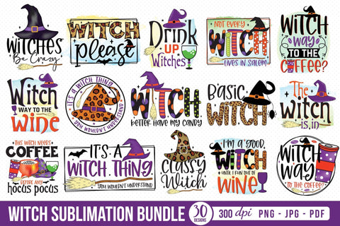 Halloween Witch PNG Sublimation Bundle Sublimation CraftLabSVG 