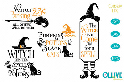 Halloween Witch Porch Signs Bundle SVG SVG Ollive Studio 