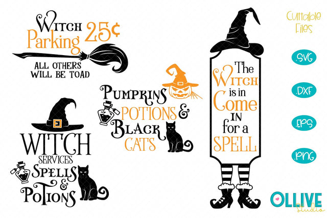 Halloween Witch Porch Signs Bundle SVG SVG Ollive Studio 