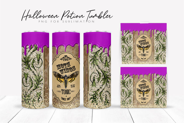 Halloween Witch Skinny Tumbler Wrap Halloween Bottle Label SVG OrangeBrushStudio 