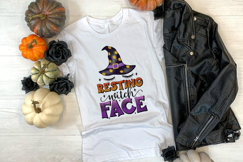 Halloween Witch Sublimation, Resting Witch Face Sublimation CraftLabSVG 