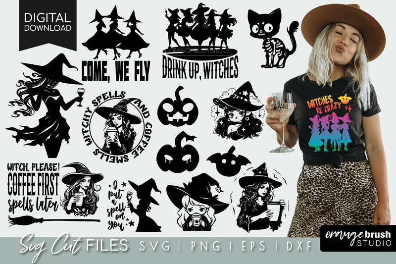 Halloween Witch SVG Bundle: Witch Party Funny Quotes SVG OrangeBrushStudio 