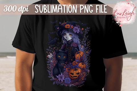 Halloween Witch T-shirt PNG Sublimation Luvleigh Digitals 