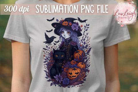 Halloween Witch T-shirt PNG Sublimation Luvleigh Digitals 