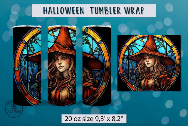 Halloween Witch tumbler wrap | Halloween sublimation Sublimation Olga Boat Design 
