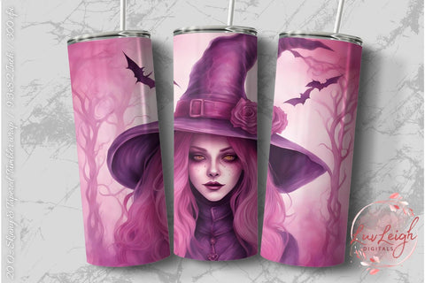 Halloween Witch tumbler wrap Sublimation Luvleigh Digitals 