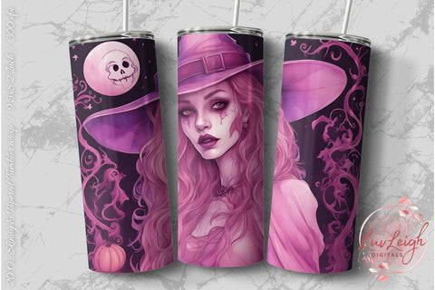 Halloween Witch Tumbler wrap Sublimation Luvleigh Digitals 
