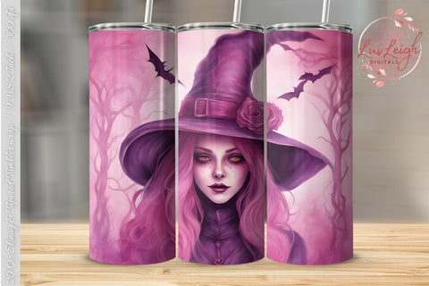 Halloween Witch tumbler wrap Sublimation Luvleigh Digitals 
