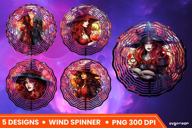 Halloween Witch Wind Spinner | Halloween Sublimation Sublimation SvgOcean 