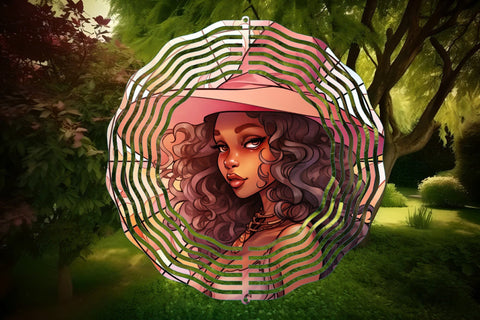 Halloween Witch Wind Spinner Sublimation Stained Glass Sublimation OrangeBrushStudio 