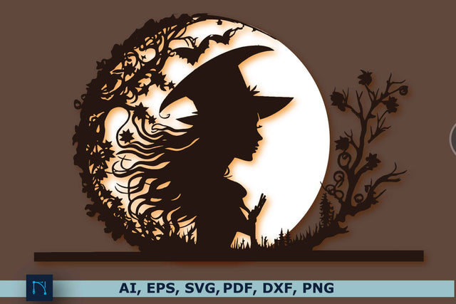 Halloween Witch with Moon SVG design SVG MD JOYNAL ABDIN 