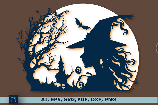 Halloween Witch with Moon SVG design SVG MD JOYNAL ABDIN 