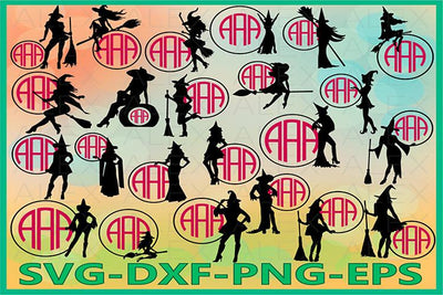 Halloween Witches SVG, Witch Monogram Frame SVG AlexSVGStudio 